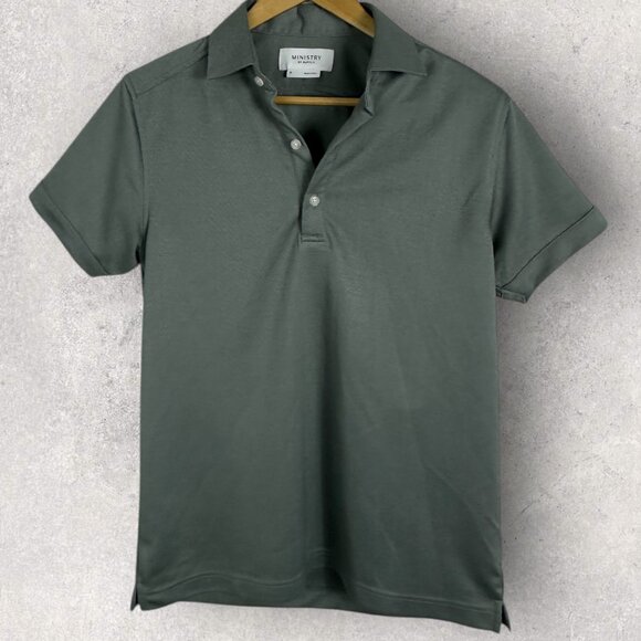 Ministry of Supply Short Sleeve Polo Shirt Mens Size Small Grey‎ Golf Pickleball - Picture 9 of 9